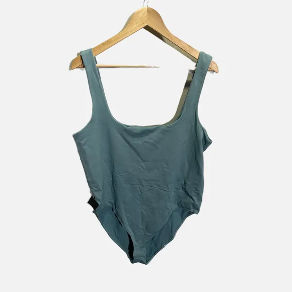 Target A‎ New Day Teal Scoop Neck Bodysuit Sleeveless Thong Back 1X NWT - Image 2