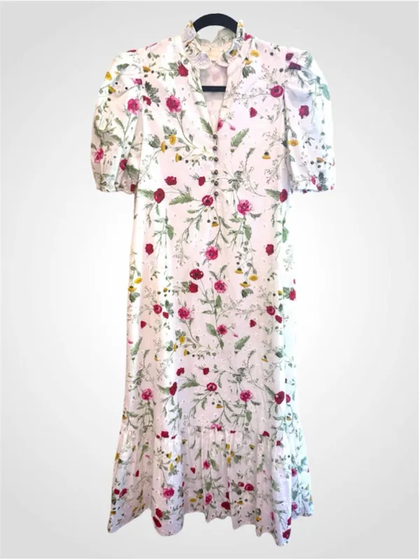 Entro Floral Print Maxi Dress in White Size S - Image 2