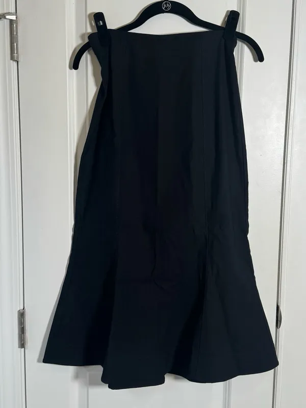 Anthropologie Black Linen Blend Fluted Midi Skirt XS Quiet Luxury Mermaid Office - Image 2