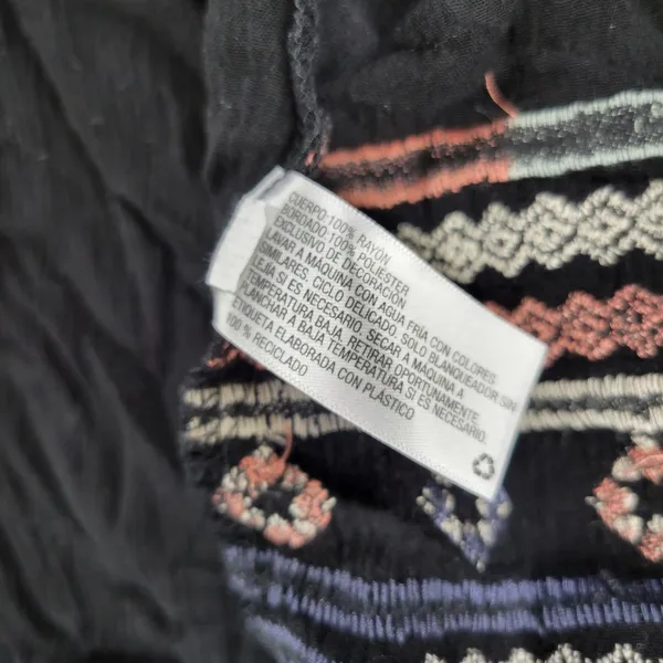 Knox Rose Black Embroidered Fringe Kimono Cardigan Size L Boho Festival - Image 9