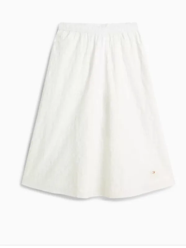 Tommy Hilfiger Women's Broderie Eyelet Elasticated-Waist White Skirt Medium $90 - Image 5