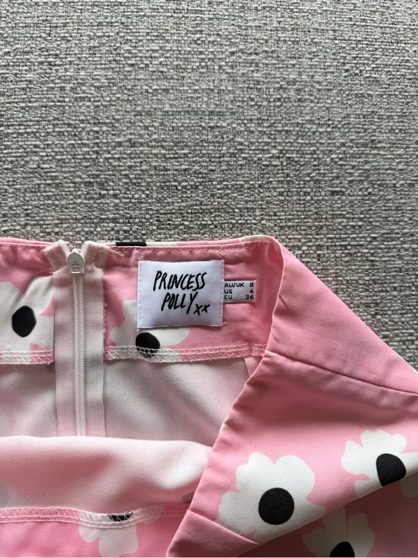 Princess Polly Pink Daisy A-Line Mini‎ Skirt - Image 3