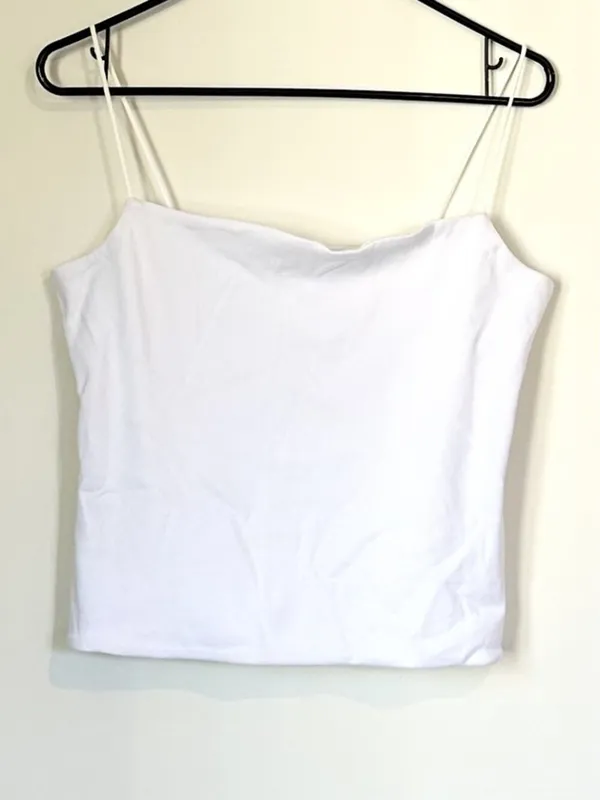 NWT Madewell White Squareneck Tank Top - Size: Extra Large *FLAW* - Image 2