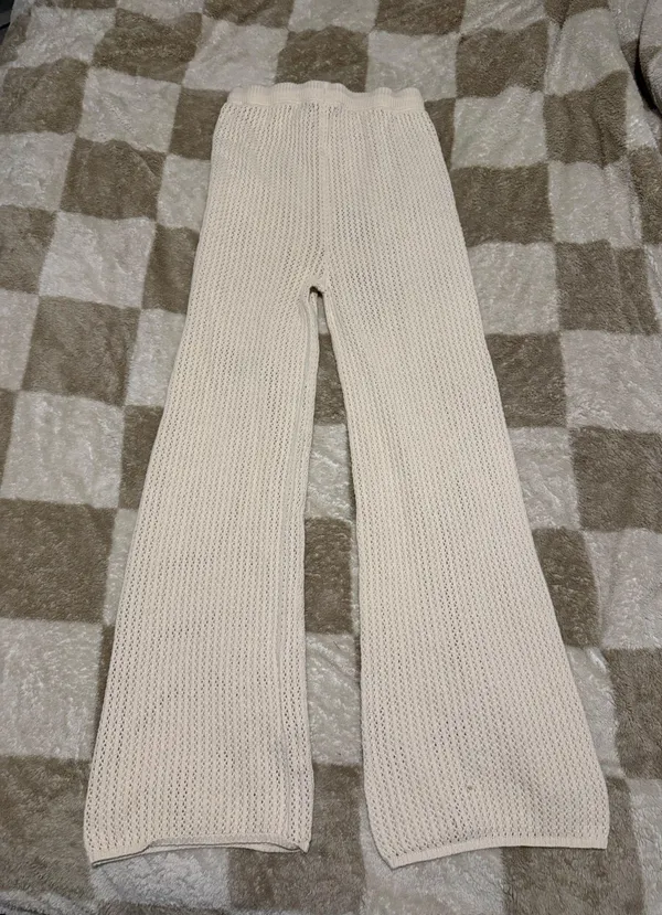 Willow & Wind Crochet Pants White Size L - Image 2