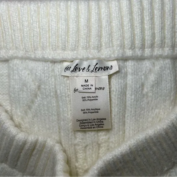 For love & Lemons cream neutral cable knit shorts women’s size medium - Image 8