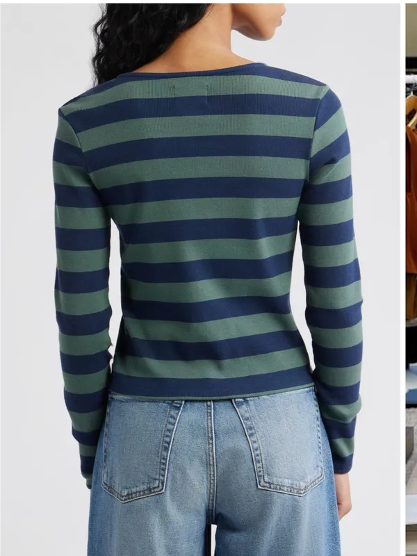 Damson Madder Sybil Stripe Cardigan Size 8 - Image 2
