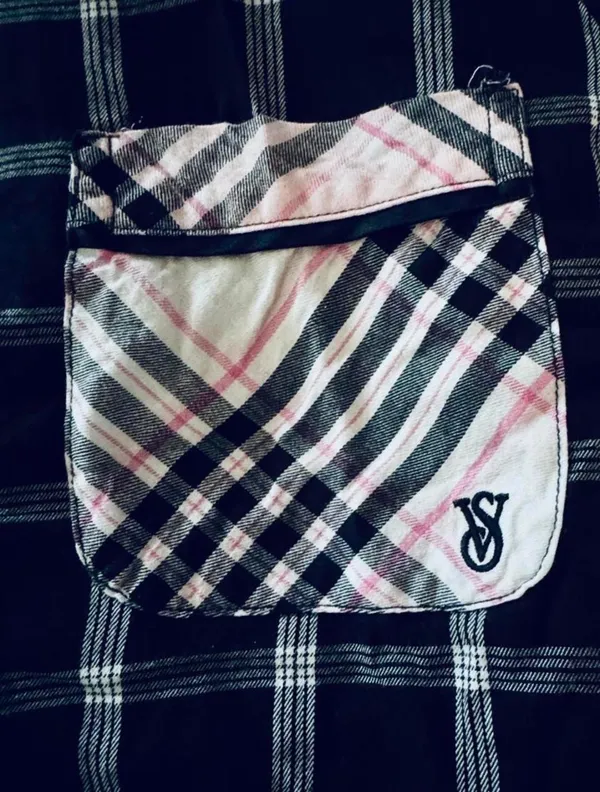 victoria’s secret pajama set pink checkered soft cozy lounge set XXL - Image 3