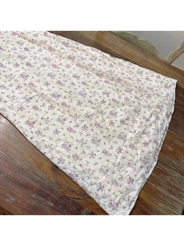 Lulus White Purple Green Floral Puff Sleeve Maxi Dress Small - Image 5