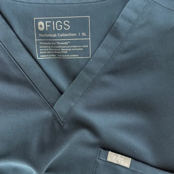 Figs Navy Blue Scrub Top & Pant Set Size XL Top & Large Bottom - Image 3