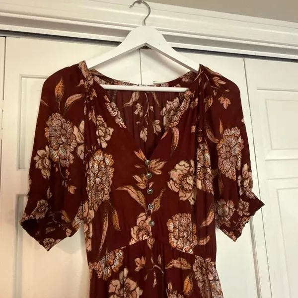 Steve Madden BB Dakota red floral neck midi dress size M - Image 5
