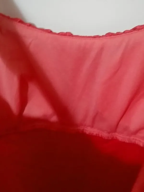 IN San Francisco M Y2K Babydoll Pink Red Satin Dressy Top - Image 6