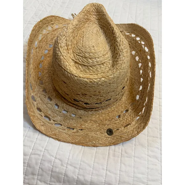 Peter Grimm Straw Western Cowboy Hat - NWOT Open Weave Floral Sun Hat O/S - Image 5