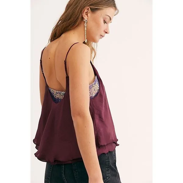 Free People Turn It On Sequin Cami Top Size S. B11 - Image 3
