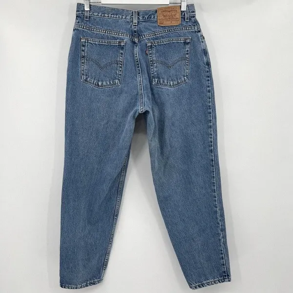 Vintage Levi's‎ 550 Jeans Size 32/12 Relaxed Fit Tapered Leg Denim 00s Ankle Zip - Image 4