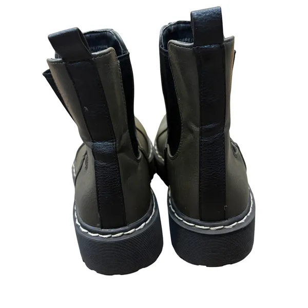 Sincerely Jules Hippie Olive Green Platform Lug Sole Chelsea Boots Size 6.5 M - Image 5