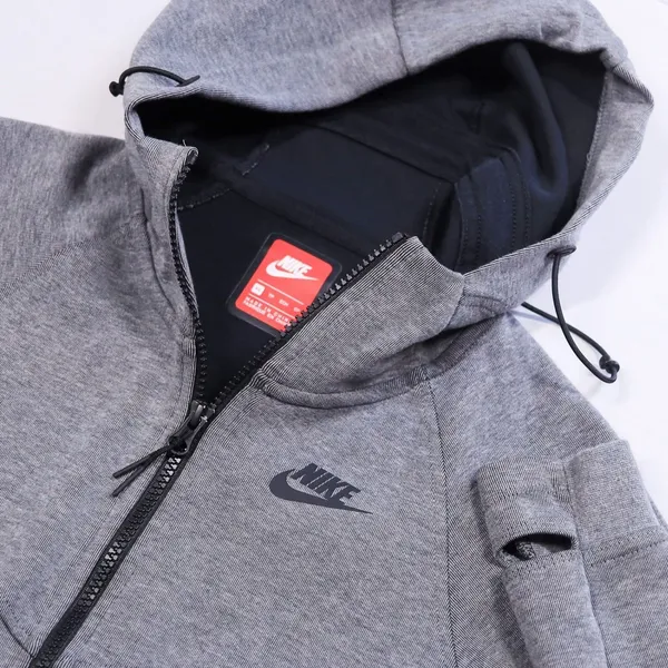 Nike Tech Fleece Hoodie Women XS Gray Full Zip Scuba Neck Jacket 842845-092 - Image 2