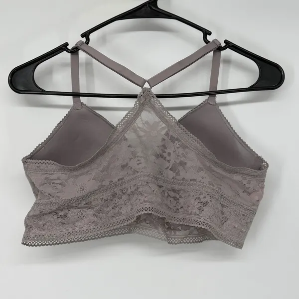 Victoria's Secret Floral Lace Longline Bralette Mauve Purple Size‎ Large L/G - Image 2