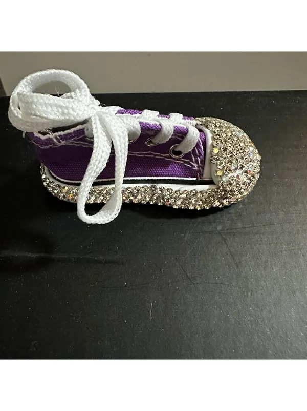 Rhinestone Purple Sneaker Keychain - Image 3