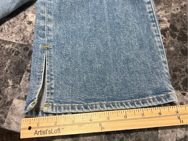 7 for all‎ mankind Women's Jeans Original Bootcut Size 27 Hem Split Light Wash - Image 12