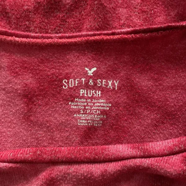 American Eagle soft & sexy PLUSH knit top shirt long sleeve red pink tie dye Sm - Image 5