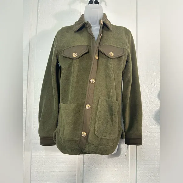 Blank NYC Green Fleece Long Sleeve Button Down Jacket Size XS NWT - Image 2