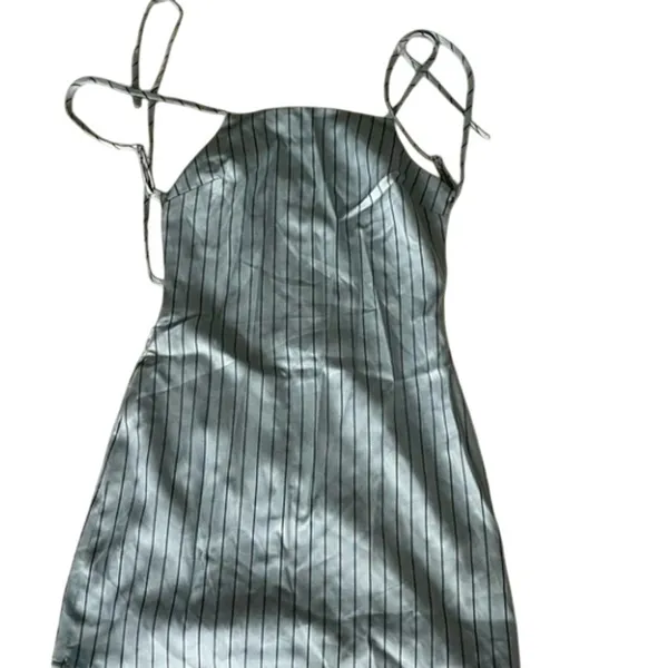 Nasty Gal Pinstripe‎ Twill Tailored Strappy Mini Dress Size 4 - Image 6