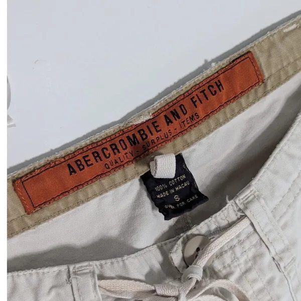 Vintage Abercrombie and Fitch Wide Leg Khaki Pants Twill Patch Pocket Low Rise - Image 3