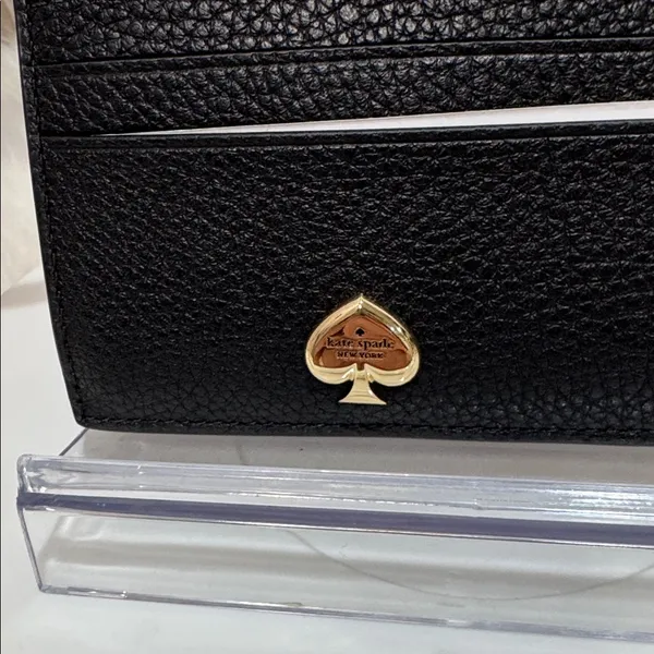Kate Spade Black Card Wallet with Gold Accent - Image 5
