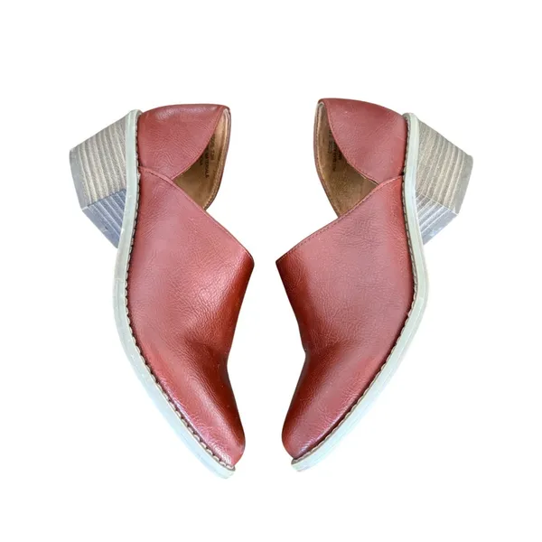 Cynthia Rowley Eddie Cognac Brown‎ D'Orsay Block Heel Booties Womens 7.5M - Image 3