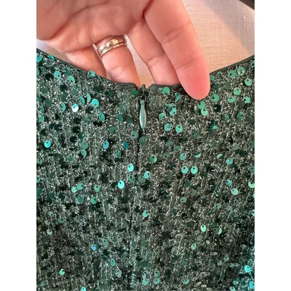 Faeriesty Green Sequin Mermaid‎ Dress with Side Slit Size XSmall - Image 7