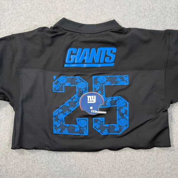 Mitchell & Ness NFL Cropped Jersey New York Giants Anthropologie Women's Medium - Image 10