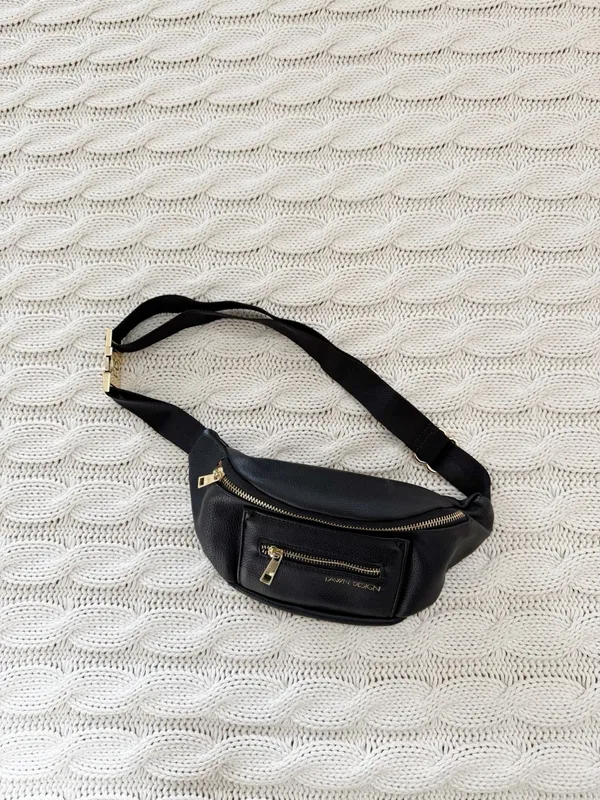 Fawn Design Black Fanny Pack with Gold Hardware - Image 2
