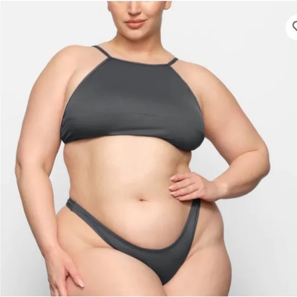 NWT Skims High Neck Swim Top Gunmetal Grey Large - Image 2
