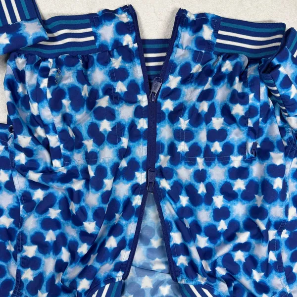 Free People FP Movement Top Speed Tennis Jacket Blue Floral Bomber Size M - Image 4