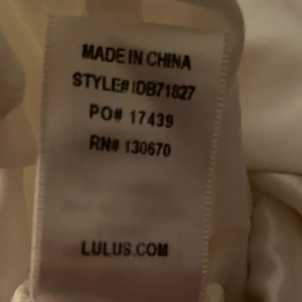 Lulus Womens White Strapless Gown Dress Formal Flowy With Sash M 34” Wedding - Image 12