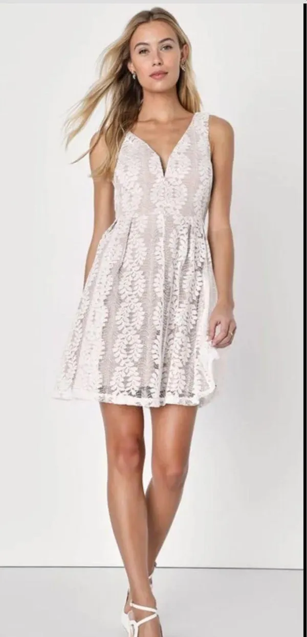 Lulus Lilies white lace dress - Image 2