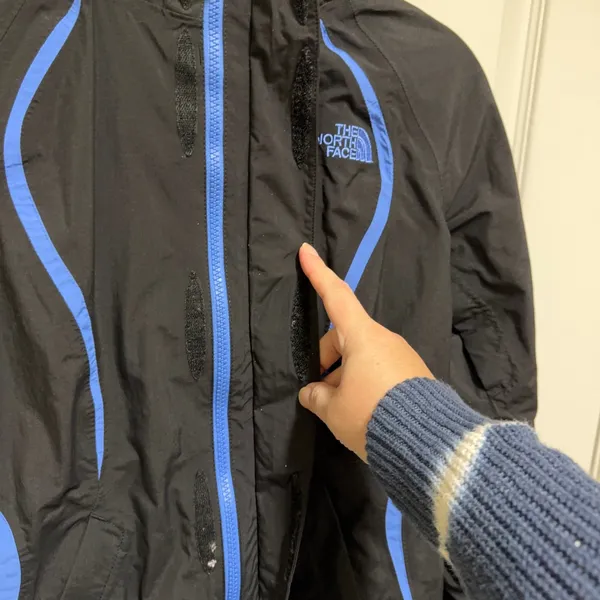The North Face Womens XS Black‎ Blue Hooded Ski Shell Jacket Powder Skirt - Image 6