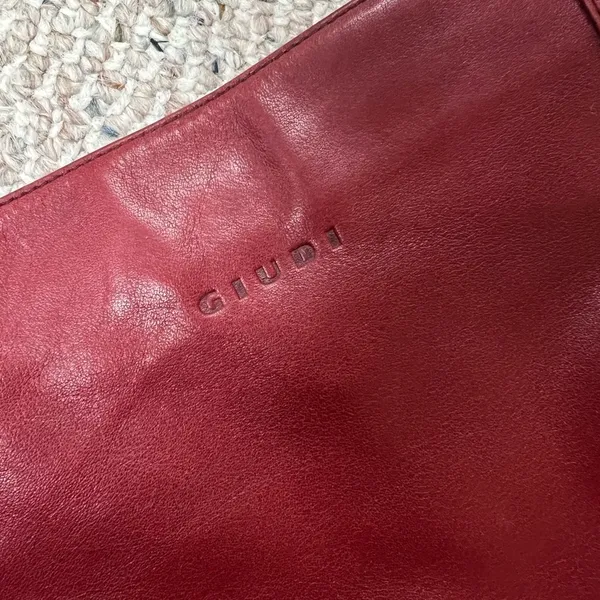 Giudi Vintage Italian Leather Red Bag - Image 12