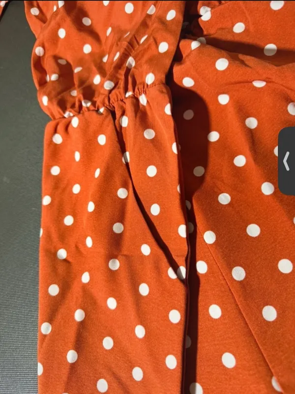 SHEIN Orange White Polka Dot Halter Romper Shorts - Image 4