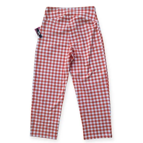 NWT TeezHer Orange Gingham Capri Slim Pants - Image 3