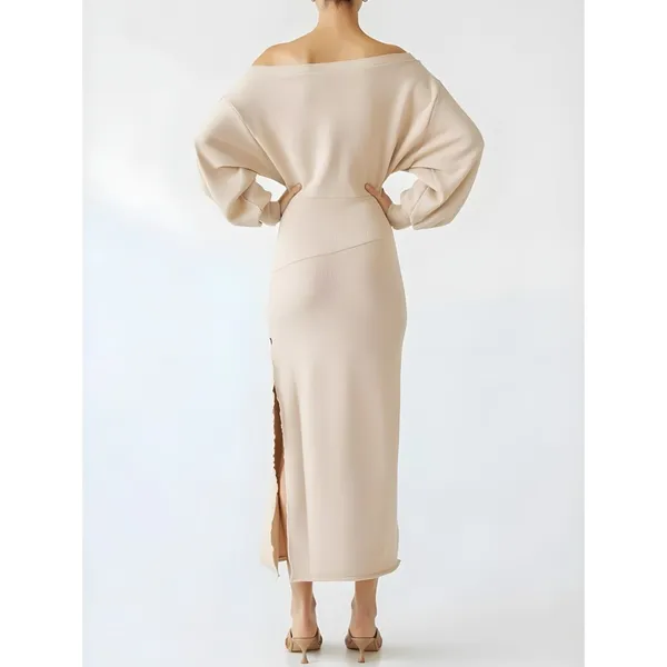 SER.O.YA. Elo Long Sleeve Fleece Sweater Dress, Camel, Large - Image 3