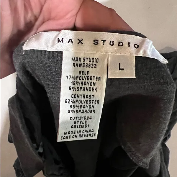 Max studio tiered dress gray women’s size L long - Image 13