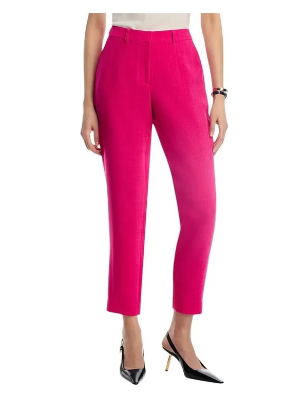 T Tahari Womens High Rise Wide-Leg Pants Ankle THF52002 Tulip Pink 8 - Image 8