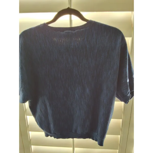 DKNY Jeans Sweater Woman's Size S Blue Loose Fit Short Sleeved - Image 6