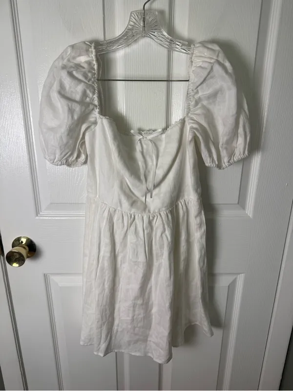 Reformation Malvina Linen Dress in White 6 - Image 2