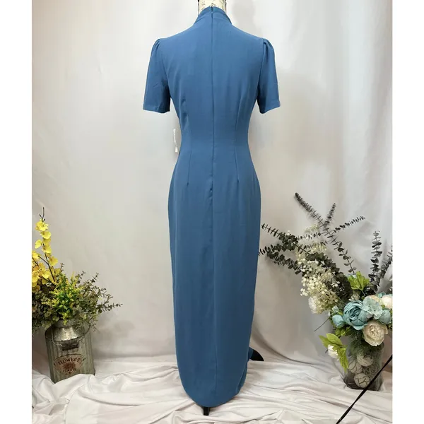 Alexia Admor Dixie Mockneck Maxi Sheath Dress in Denim Blue 4 - Image 13
