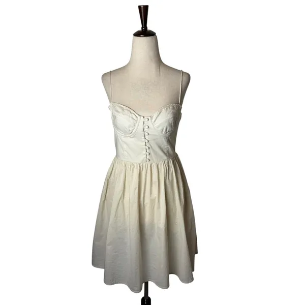 L'Academie Simone Mini Dress Women Small Ivory Cotton Corset Balletcore Revolve - Image 2