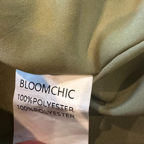 Bloomchic Wrap Shirred Waist Dress Sage Green Polka Dot Lantern Sleeve Size 12 - Image 11