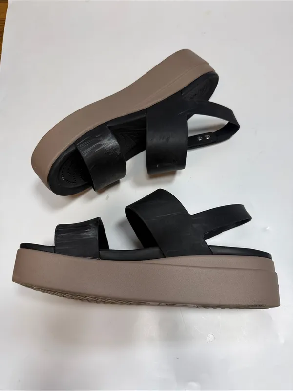 Crocs Women's Brooklyn Platform Sandal in Black S-604 Sz 10 - Image 4