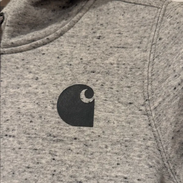 Carhartt Women's Heather‎ Gray Logo Hoodie - Image 4